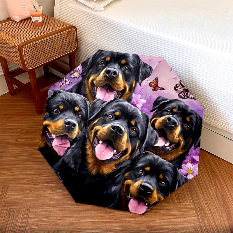 1 PC Automatic Folding Umbrella - Rottweiler Dogs Pattern, Portable & Foldable Design with 8 Ribs, Christmas Birthday Gifts