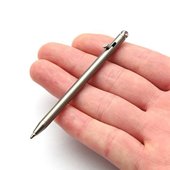 Pure Titanium Mini Portable Travel Ballpoint Keychain Pen for Outdoor