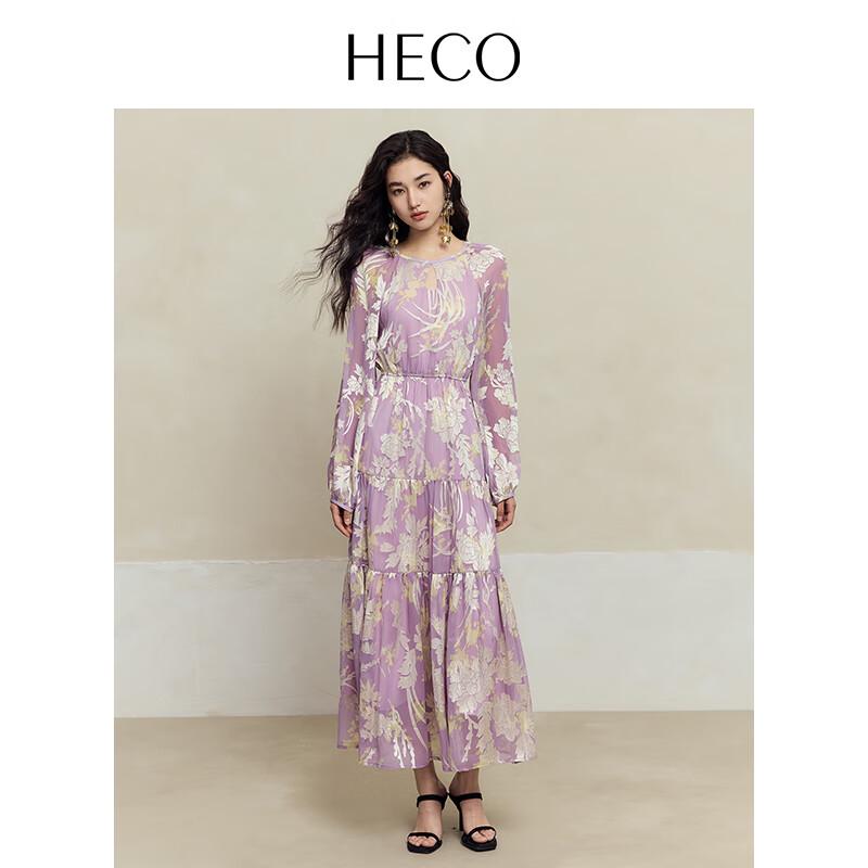 HECO New Chinese Style 2025 Summer Rayon Burnout Floral Resort Dress
