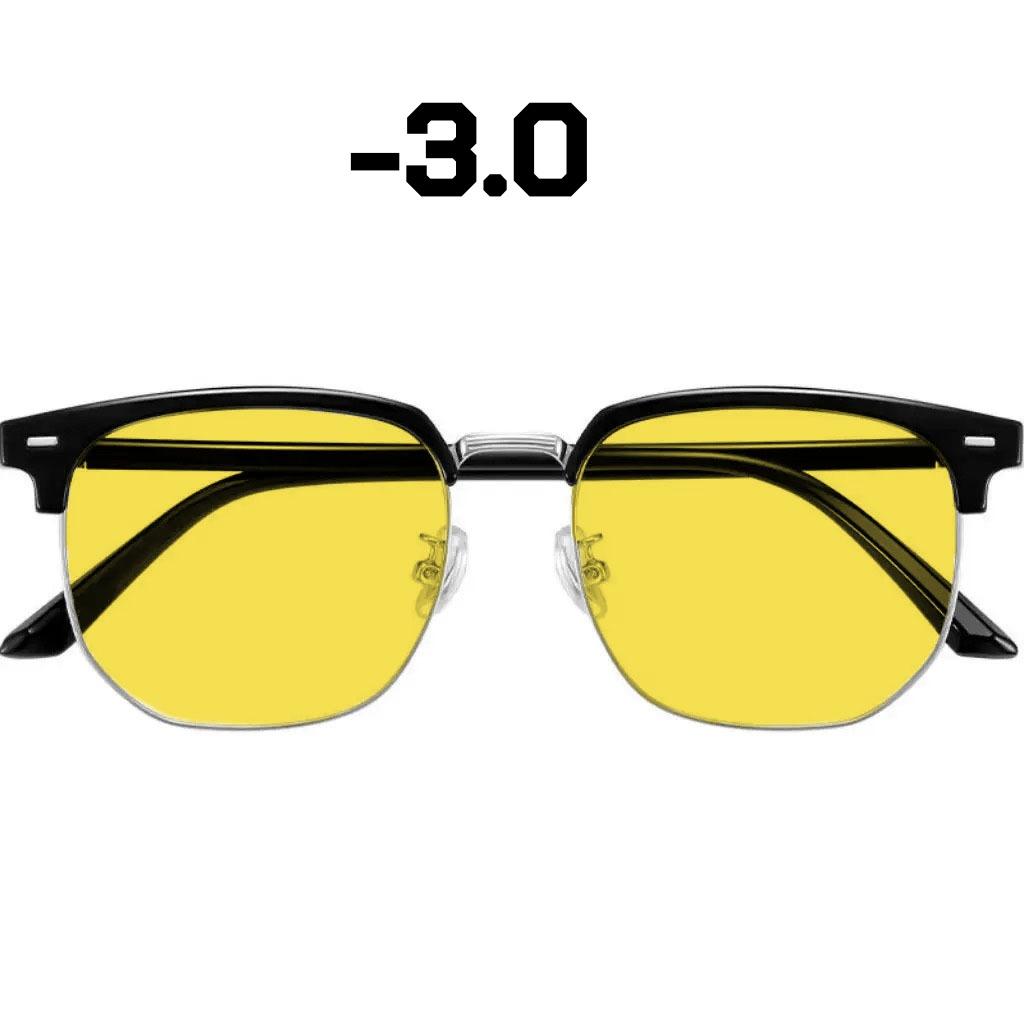 Unisex Half-Frame Night Vision Myopia Glasses Anti-Glare Driving Glasses for Drivers Fashion Eyebrow Frames Trendy Eyewear