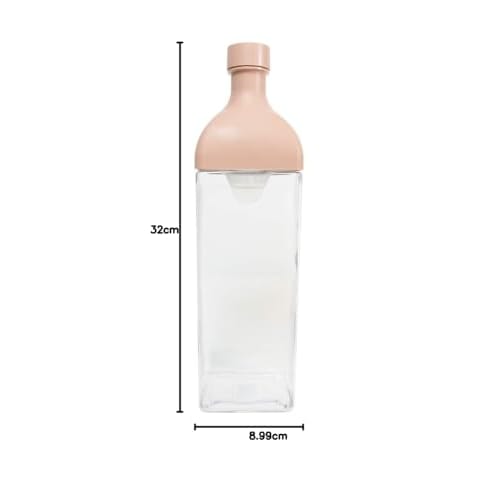 HARIO Kirk Bottle 1200ml Smoky Pink Resin Vertical and Horizontal Pitcher with Tea Strainer Made In Japan KAB-120-SPR