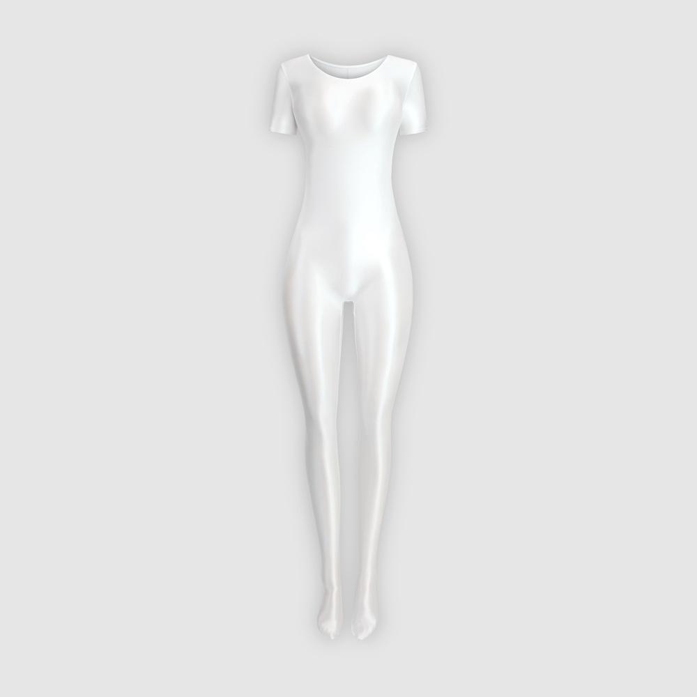 

Женский блестящий эластичный купальник для ритмической гимнастики с коротким рукавом XXXL Standard