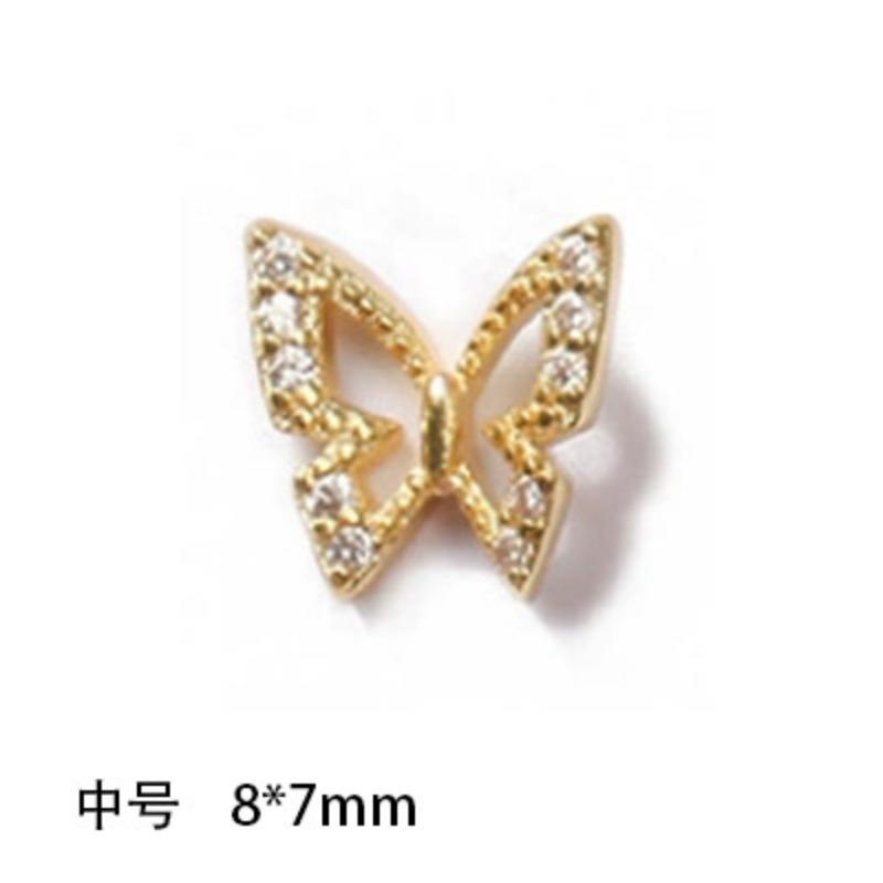 Butterfly Manicure Jewelry Japanese Zircon Nail Decoration Net Red Popular Fingertip Butterfly Metal New Decoration 1PS