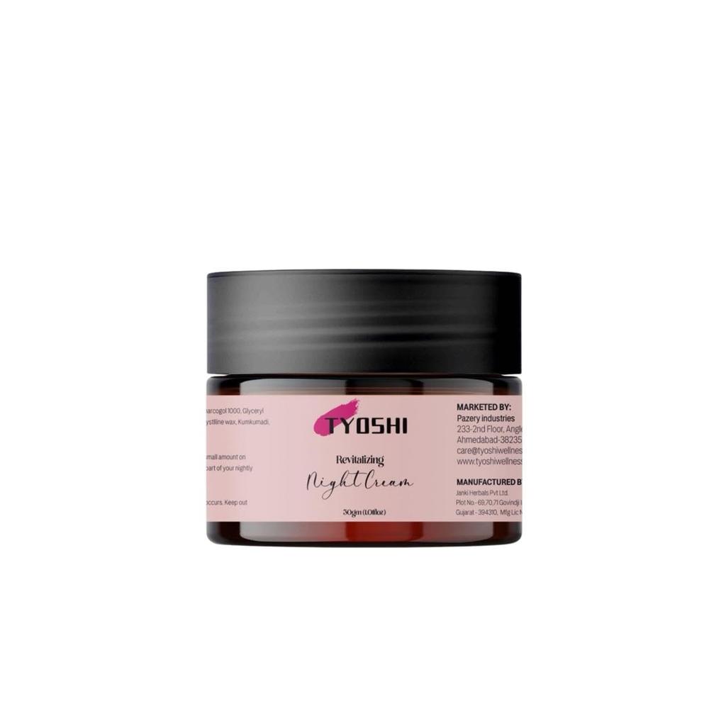 "TYOSHI Revitalizing Night Cream, Gentle Formula with Natural Oils, Cocoa Butter for Deep Nourishment, Advanced Skin Absorption, 15ml Gel"