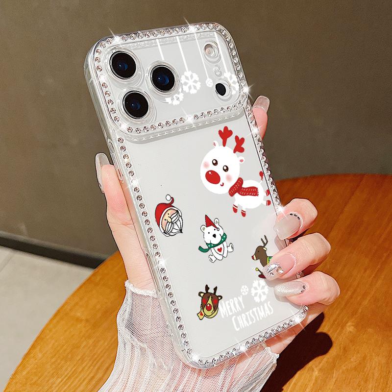 For iPhone 16 Pro Max Case Christmas Tree Pattern Diamond Cover For iPhone 17 Aiir 15 14 13 16 17 16e Funda iPhone17 Pro Max