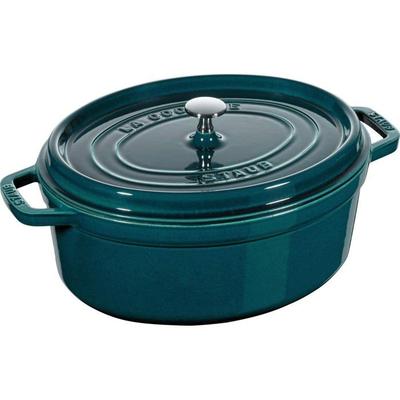 Cocotte Ovale en Fonte - STAUB - 31 cm - Blue La Mer - 5,5 l - Compatible induction