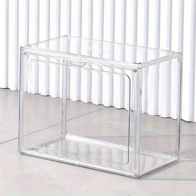 Transparent PET Storage Box with Lid, Stackable Organizer for Toys and More, Multi-Functional Home Decor, Toy Storage, Desktop Decoration