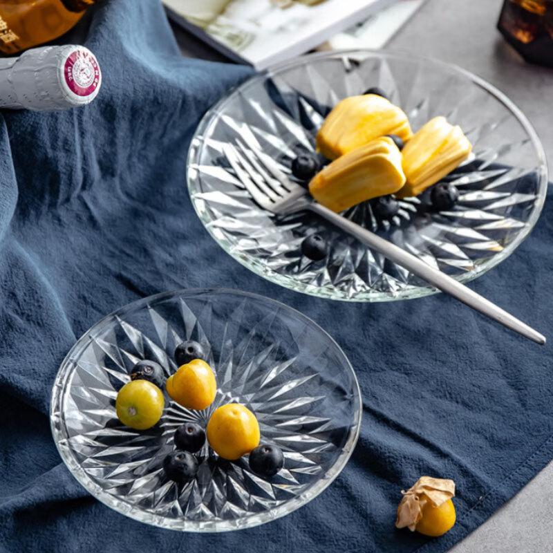 Min Nai Diamond Glass Round Serving Plate