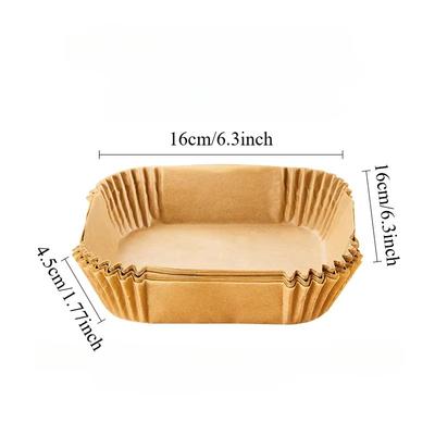 50/100PCS Air Fryer Paper Liners Disposable Baking Paper Non-Stick Square Air Fryer Micro-Wave Barbecue Kitchen Supplies