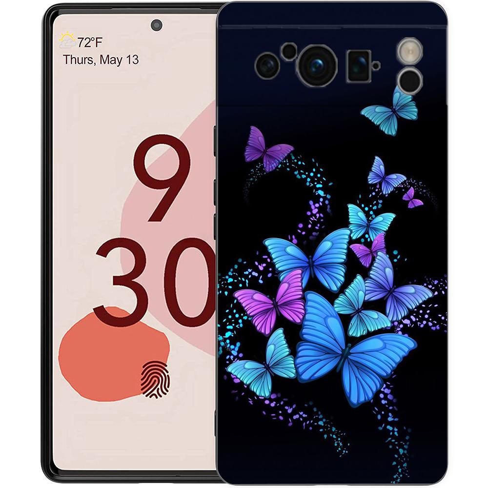 Cute butterfly Fashion Phone Case For Google pixel 9 8 7 6 Pro 6A 7A 5G Silicone Shockproof Black Cover Fundas