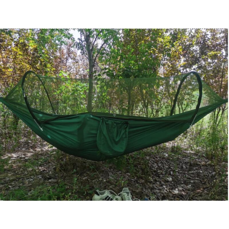 Automatic Quick-Open Parachute Hammock with Mosquito Net