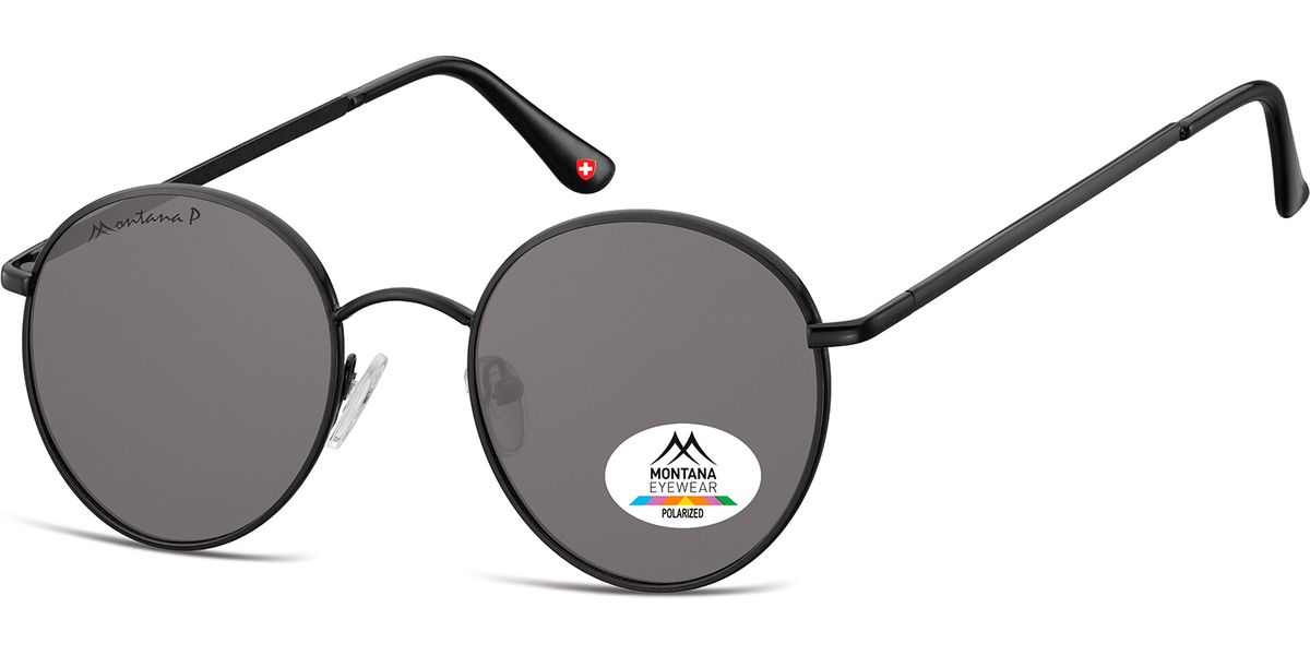 

Polarized Round Sunglasses Black Montana Frame MP85D