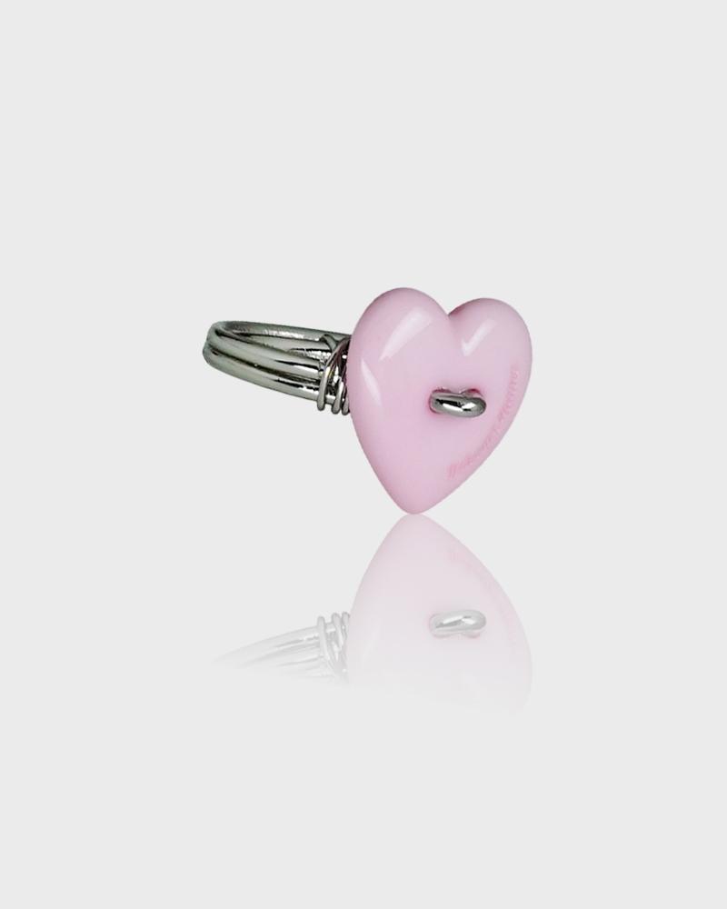 It Doesn'T Matter Sewing Button Ring (Heart, Pink)