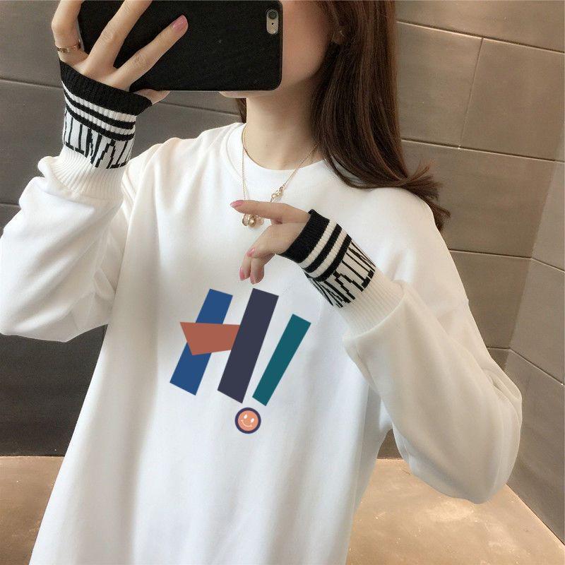 

Solid Color Round Neck Long Sleeve Women s Plus Velvet Slimming Mid-Length T-shirt for Autumn/Winter L (100-120 Jin)