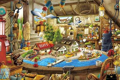 APPLEONE 300-371 Little Harbor by Hiroyuki Keikawa, 300-piece (38 X 26 Cm) Jigsaw Puzzle, Made In Japan