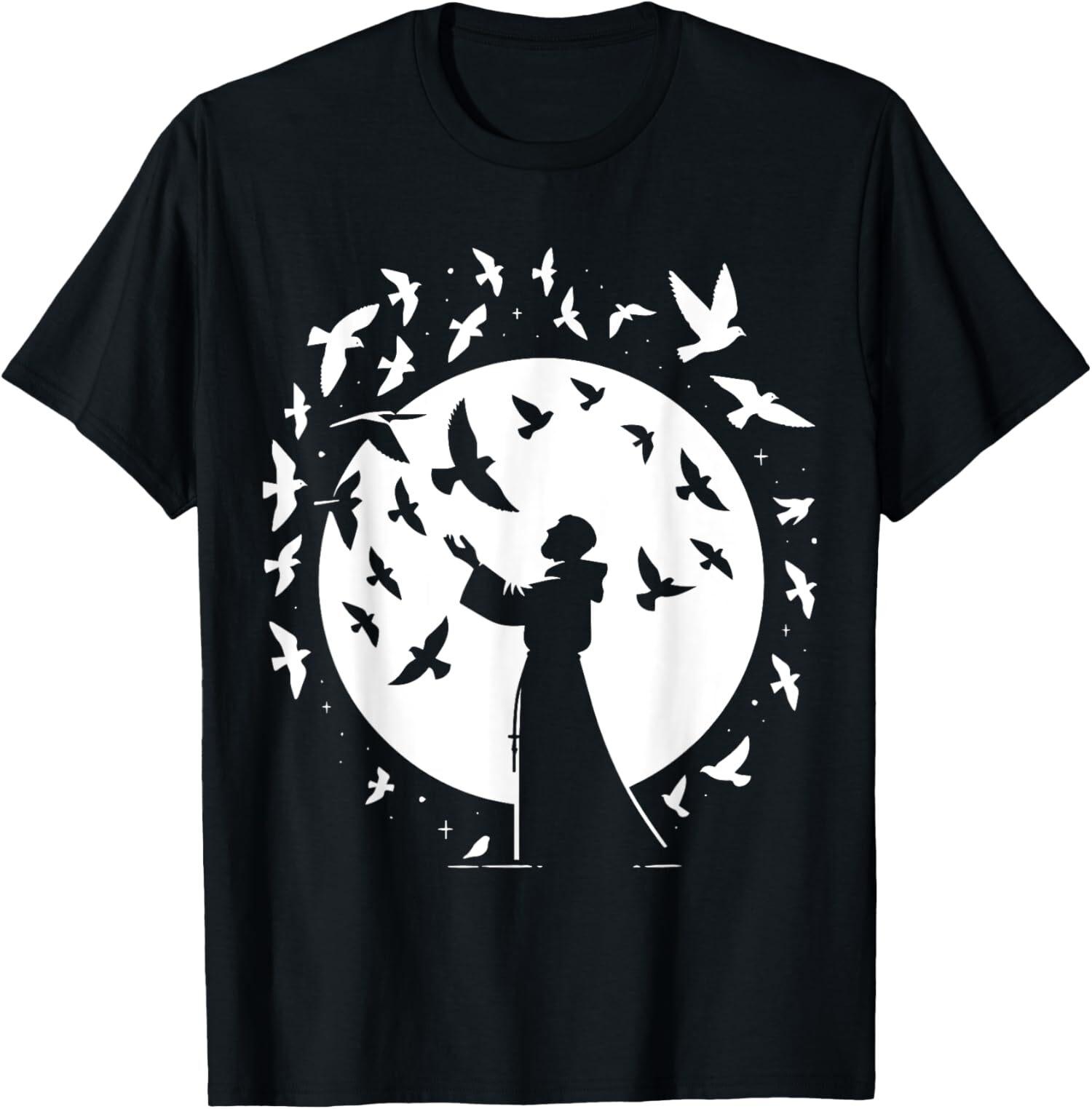 New Limited St Francis of Assisi Patron Saint of Animals Birds Catholic T-Shirt 3XL