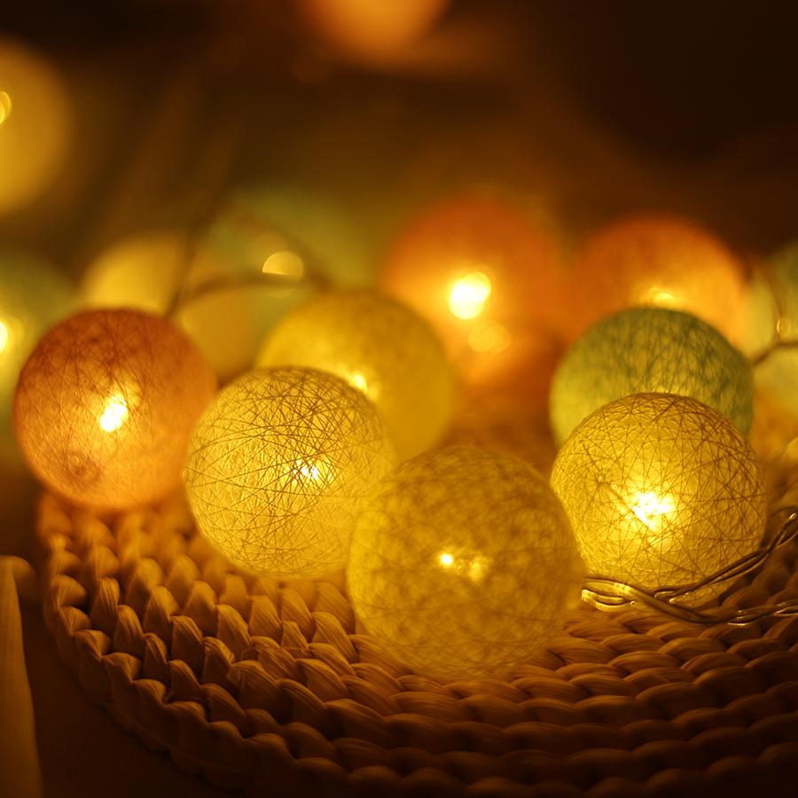 Cotton thread ball colorful light string LED stall camping atmosphere romantic proposal confession room decoration lights
