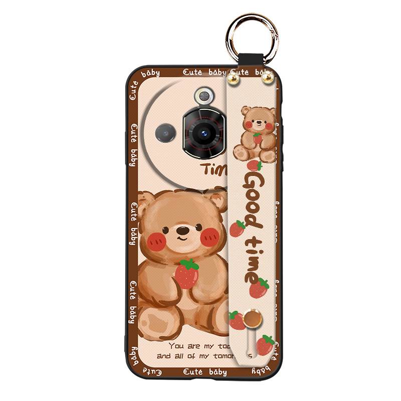 Ring Back Cover Phone Case For ZTE Nubia Focus Pro 5G Phone Holder Wrist Strap Silicone Shockproof Durable Anti-dust