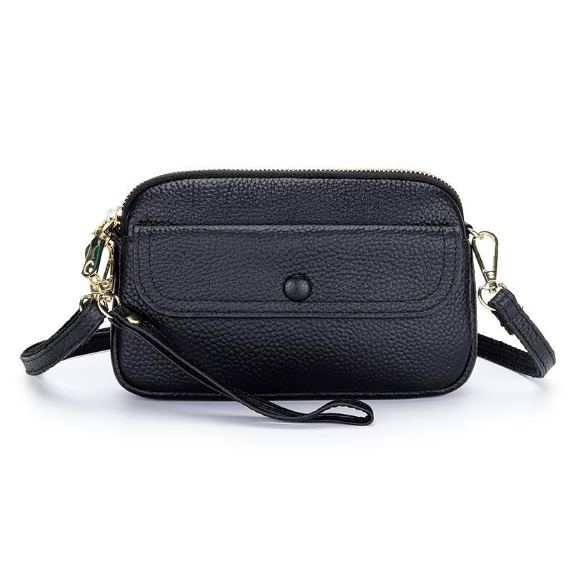 Leather bag women's oblique span summer fashion casual shoulder bag 2025 new model put mobile phone clutch women's bag