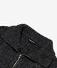 OTHERFITS Cable High-Neck Knit Zip-Up (Charcoal)