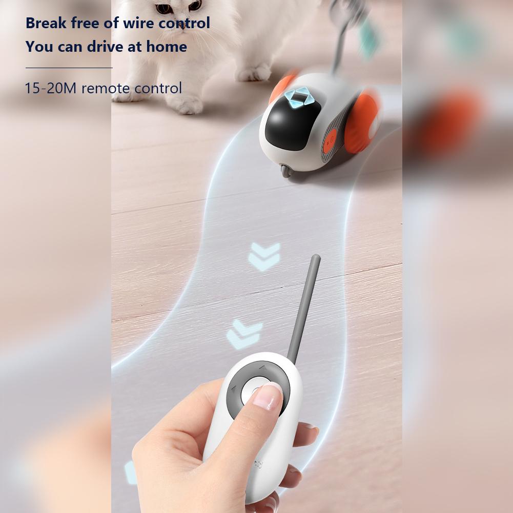 Intelligentes elektrisches Katzenspielzeug mit Fernbedienung, intelligentes elektrisches Katzenspielzeug, wiederaufladbares automatisches Katzenspielzeugauto, Kätzchenspielzeug, bewegliches Autospielzeug