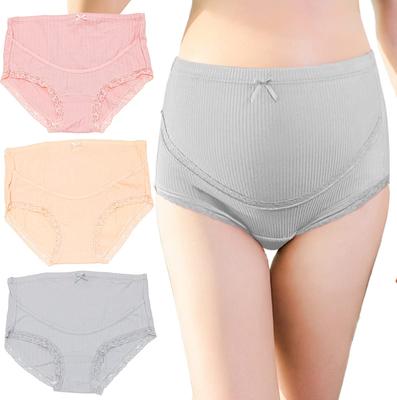 Maternity High Dull Pregnant Underwear [Booberg] Shorts, Waist, 3-piece Set, Color, Skin-friendly, Non-tightening, Women, Lace, Cotton,