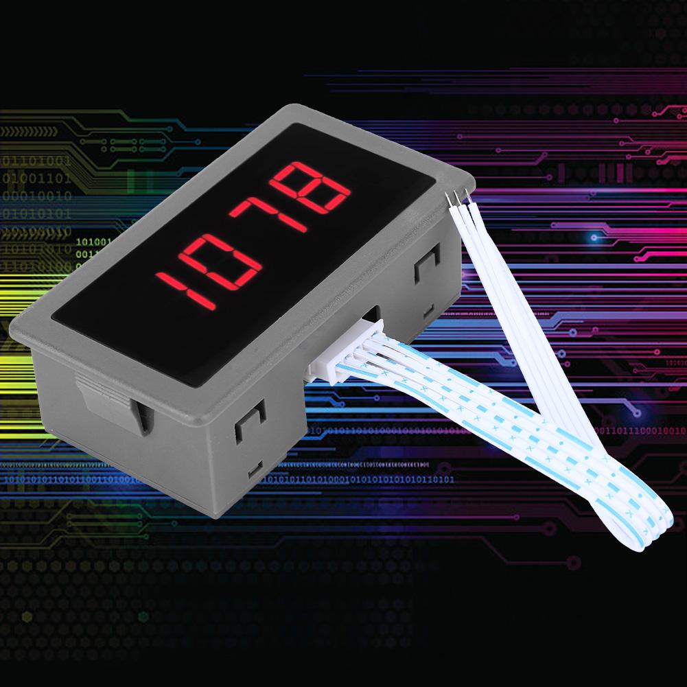 Red 4 Digit LED Motor Tachometer RPM Speed Tester Meter   NPN Hall Proximity Switch Sensor(Red 4