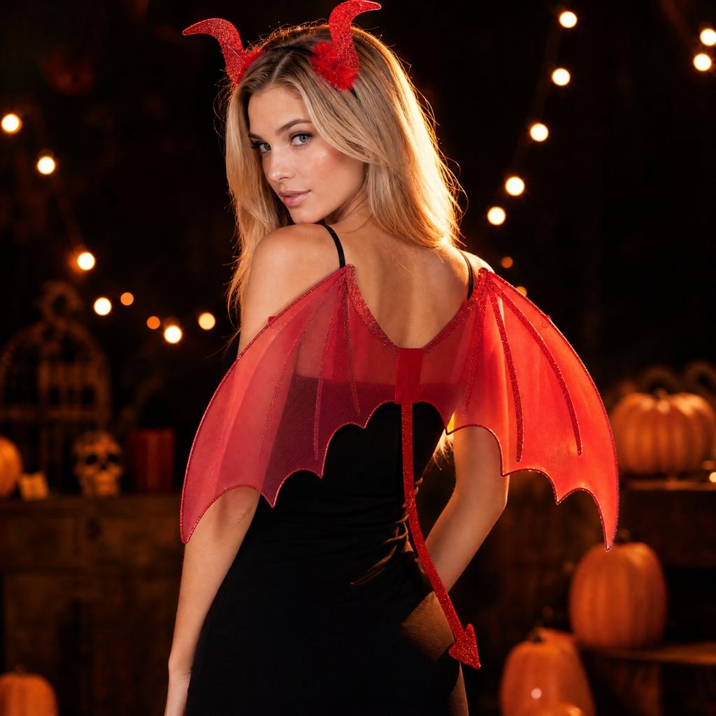 Halloween Devil Headband with for Kids and Adults - Single Color - Party Costume Headpiece
