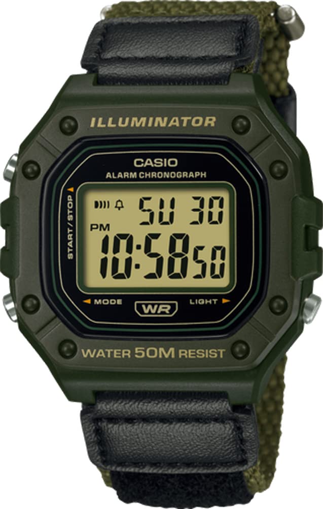 Casio Standard Digital Watch W-218HB-3AV Men's Green Cross Band in Casio Box [Parallel Import]