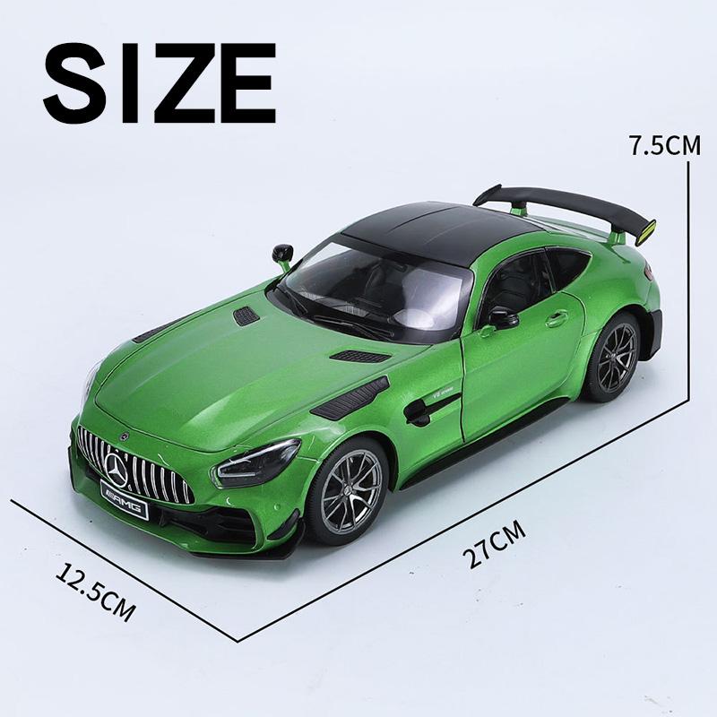 1:18 Mercedes Benz AMG GTR Leichtmetall-Sportwagen Diecast Modell Sound & Licht Simulation Spielzeug Sammlerstücke Ornamente Geschenke Geburtstagsgeschenk