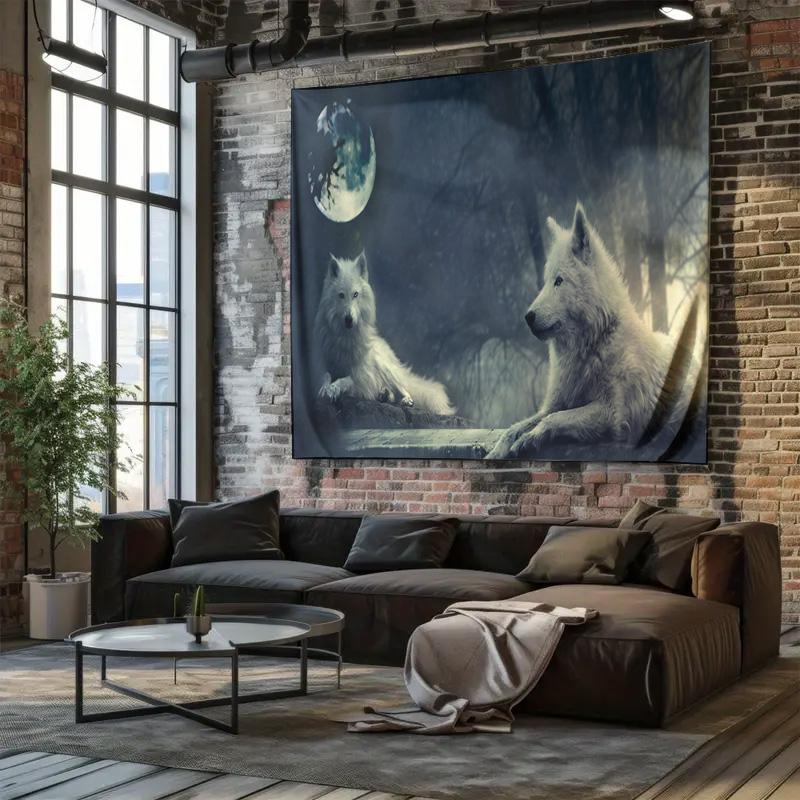 Arctic Wolf Art Tapestry Bedroom Living Room Decor