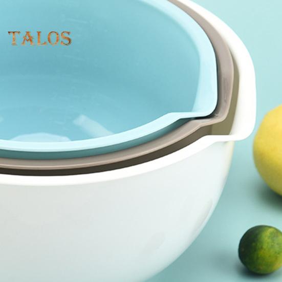 3Pcs Salad Bowl Smooth Surface Organization Non-slip Durable Multipurpose Mixing Bowl Salad Fruit Plate Kitchen Supply