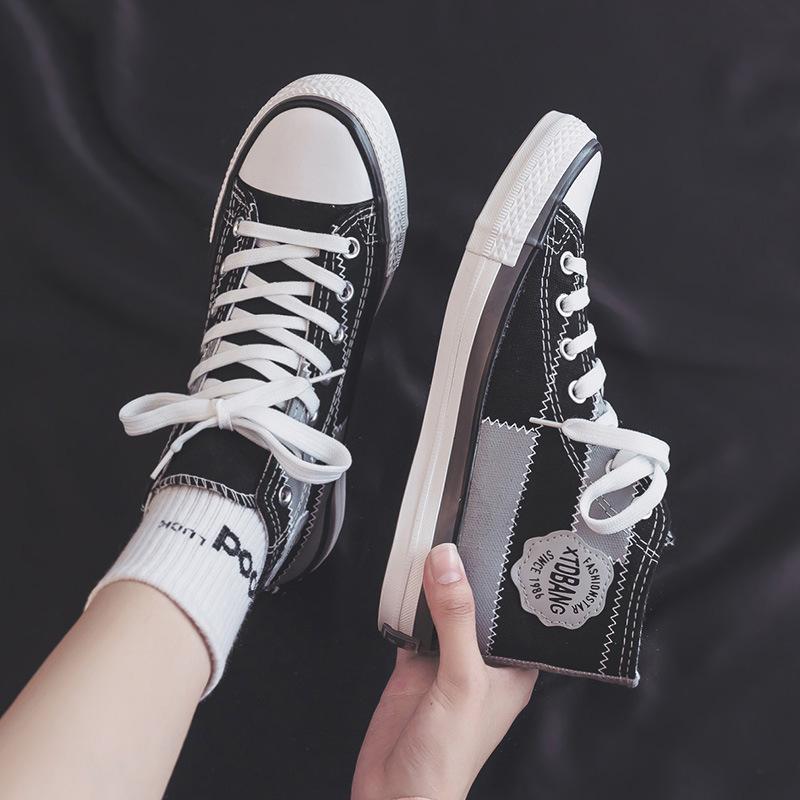 Fashion Womens Shoes High Top Cute Pink Canvas Shoes For Women Summer Retro Style Student Versatile Women’s Board Shoe Zapatos De Mujer