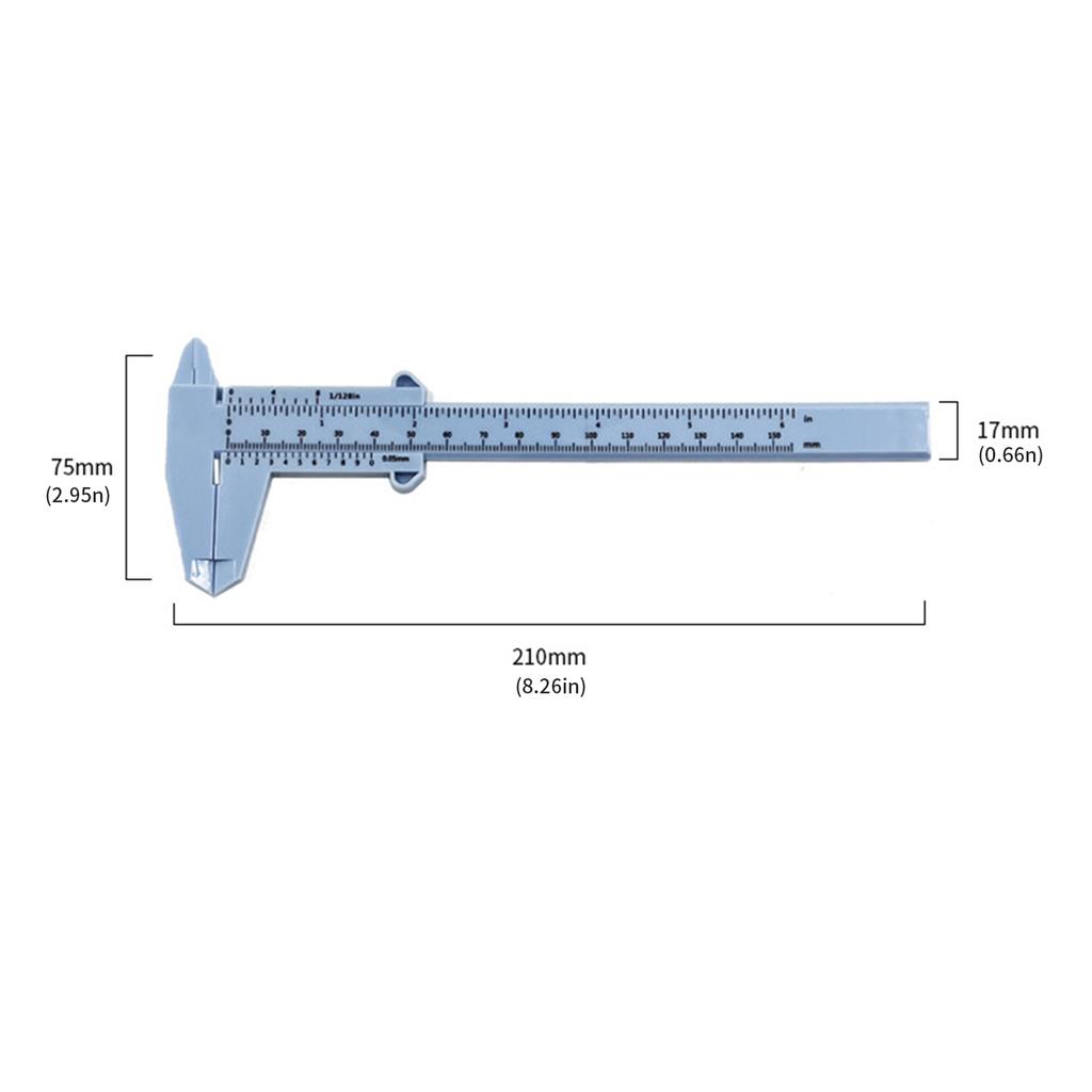 150mm Double Scale Plastic Vernier Caliper For Precision Measurement With Inch and MM Markings for School Student