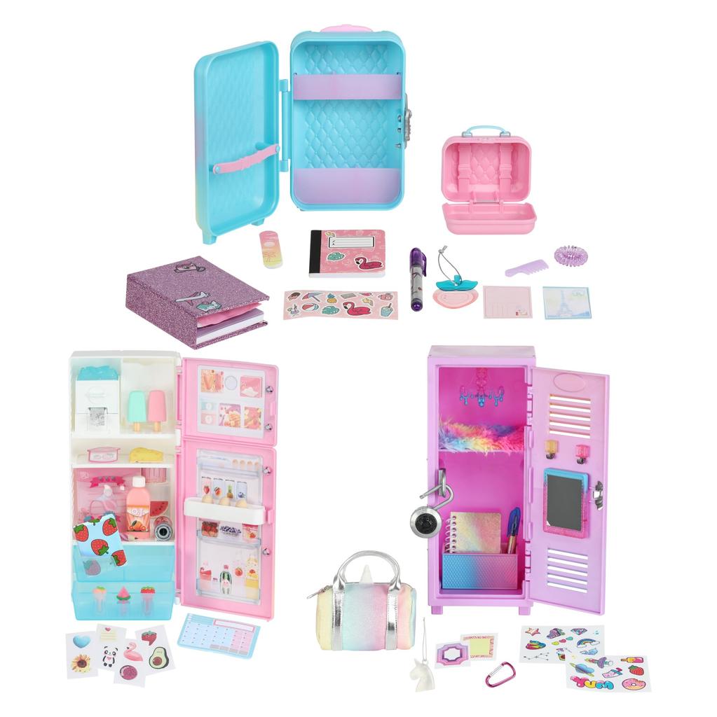 REAL LITTLES My Rainbow Collection, Roller Case, Fridge, Locker Desk Caddy in 1 Pack Plus 57 Mini Toy Surprises  Amazon Exclusive