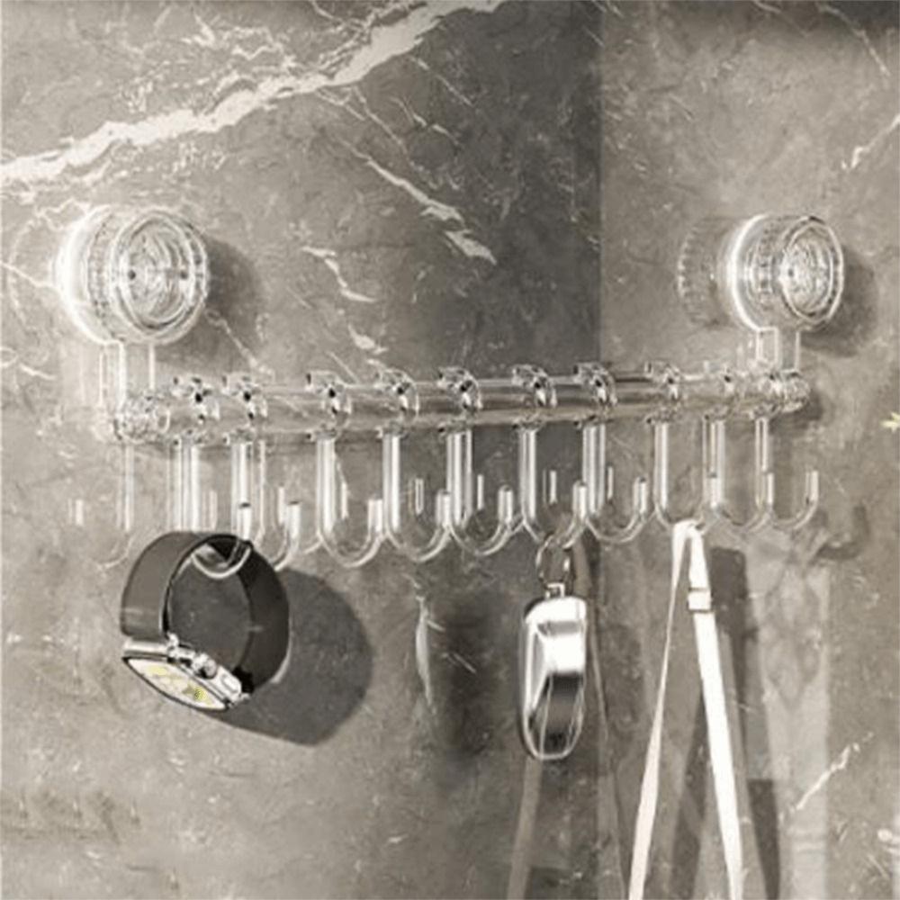 Adjustable Suction Cup Kitchen Hook 10 Hooks Shovel Storage Rack  for Home