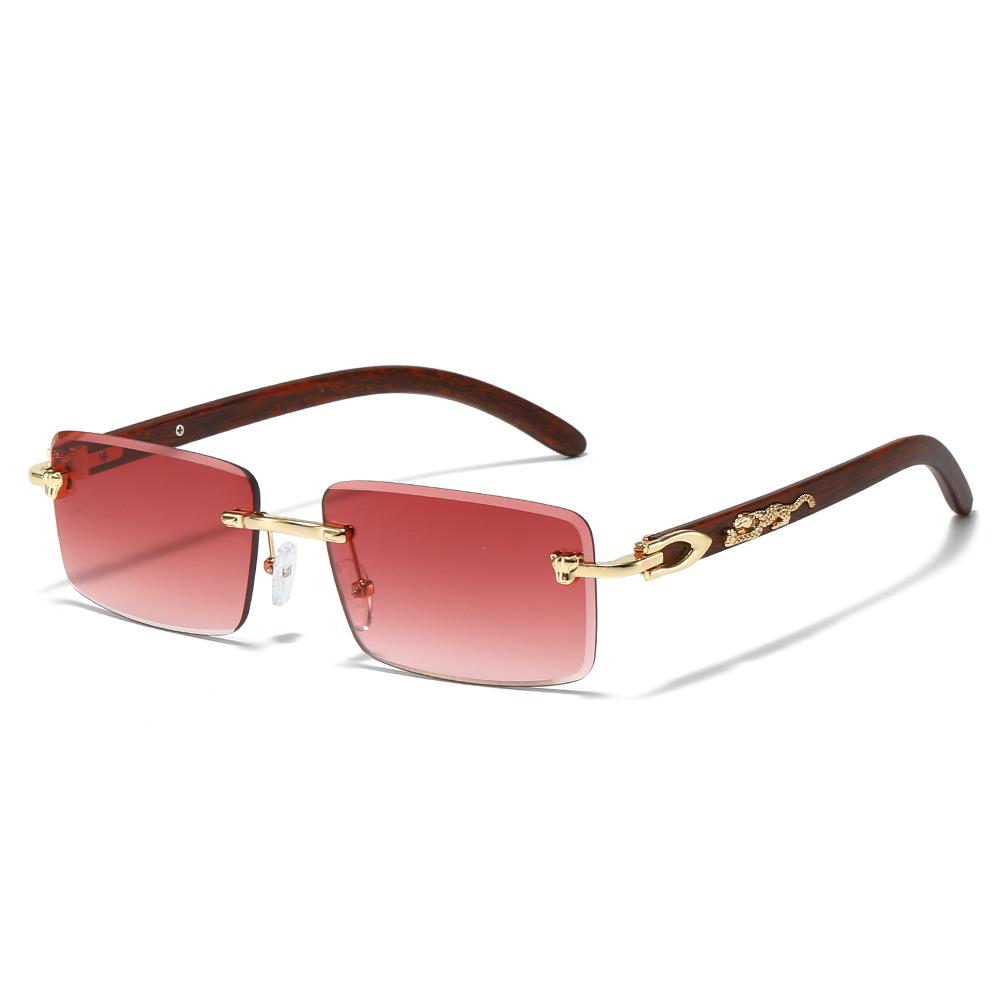 2025 Frameless Fashion Sunglasses with Leopard Decor for Men - European & American Style