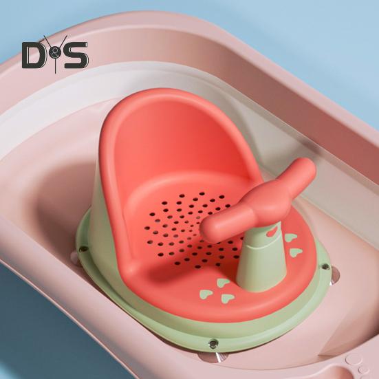 Scaun de baie pentru bebeluși, spătar ergonomic, cotiere, plasă de drenaj, scaun de duș pentru bebeluși antiderapant cu ventuze