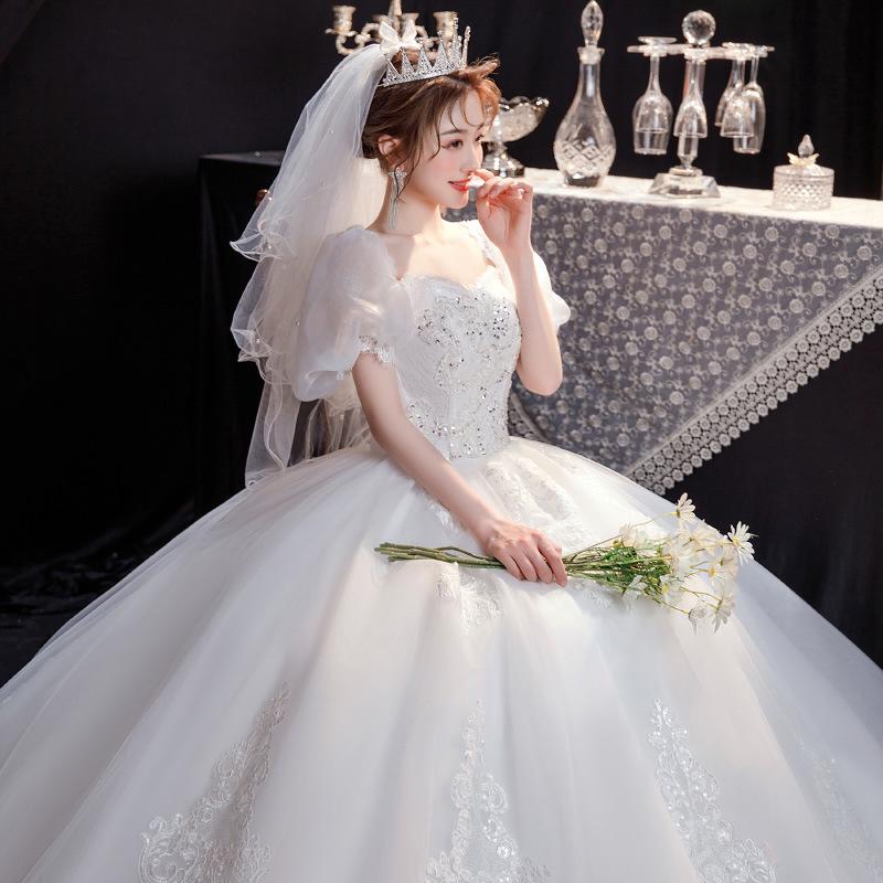 2025 Simple Princess-Style Floor-Length Maternity Wedding Dress for Petite Brides