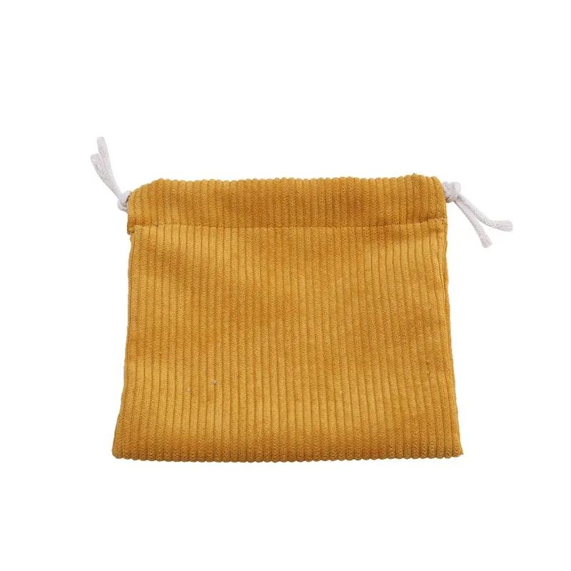 Women's Outdoor Travel Solid Color Portable Headphones Data Cable Drawstring Storage Bag Pocket Cosmetic Bag