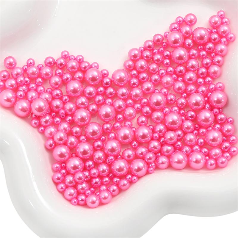 200Pcs No Hole 3-8mm Colorful ABS Round Imitation Pearl Beads for DIY Jewelry Craft Making Home Decoration Art Faux Pearls for Vase Fillers