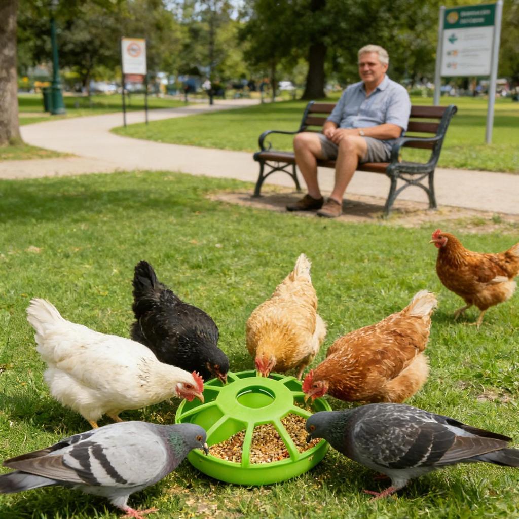 Chicken Feeder Spill Proof Non Slip UV Resistant Chicken Coop Feeder Food Storage for Parakeet Pigeon Quail Duck Home Cage