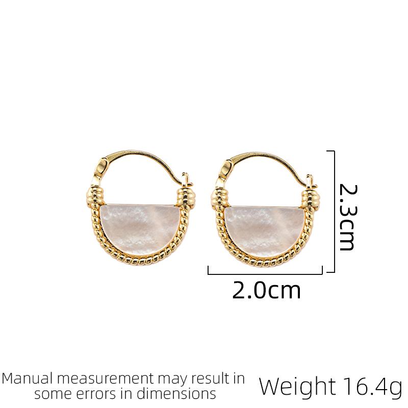 SUYU Zircon Retro Niche Geometric Double-sided White Earrings Elegant And Simple Women's Light Luxury Earrings