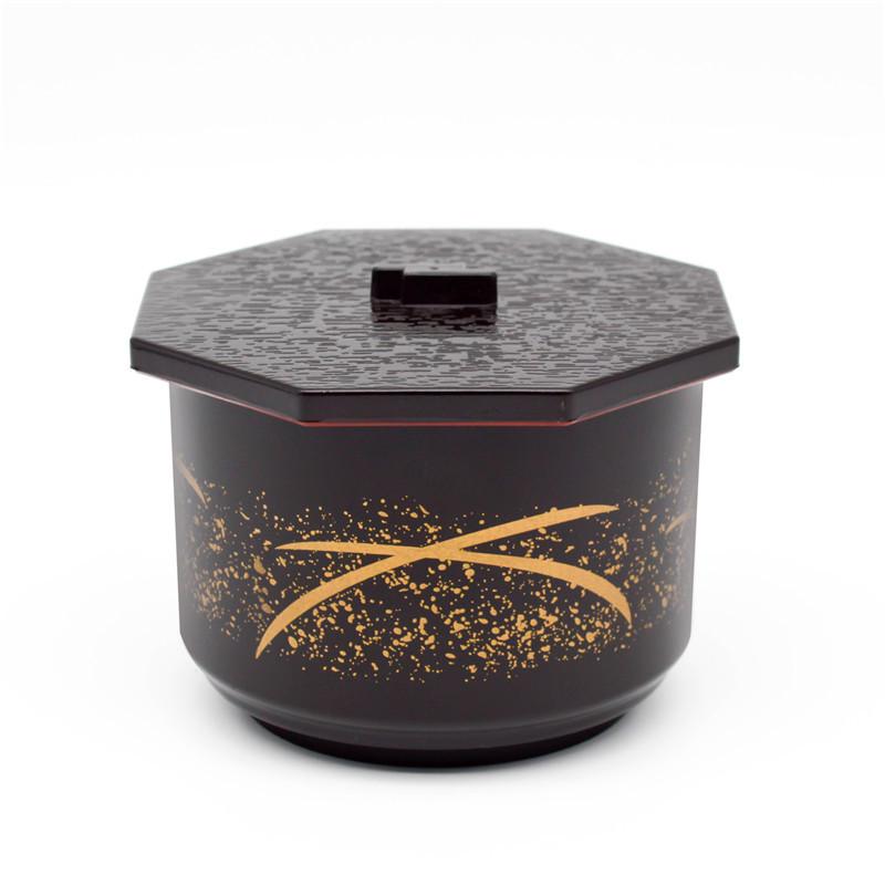 Octagonal Lacquerware Miso Soup & Rice Bowl - Japanese Serving Dish