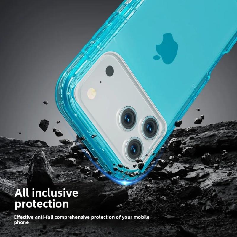 Simple Solid Color Heavy Duty Military Grade Anti-Drop Armor 3IN1 for IPhone 17Air 16E 16 15 14 PLUS 13 12 11 17 Pro Max Otther with Box Clear Case