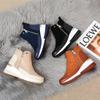 Winter 2025 New Side Zipper Wedge Boots Women's Platform Plus Size Fleece Warm Suede Snow Boots
