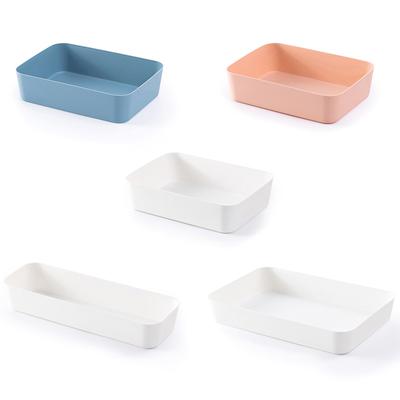 Combinable Storage Box Desktop Cosmetic Storage Tray Makeup Clothes Tableware Holder Plastic Storage Drawers Underwear Organizer