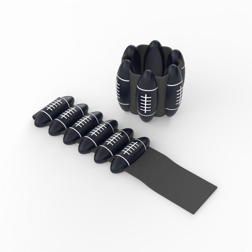 

1 пара утяжеленных ремешков на запястье по 2 фунта, форма регбийного мяча, отягощающее фитнес-оборудование, упражнения чёрный