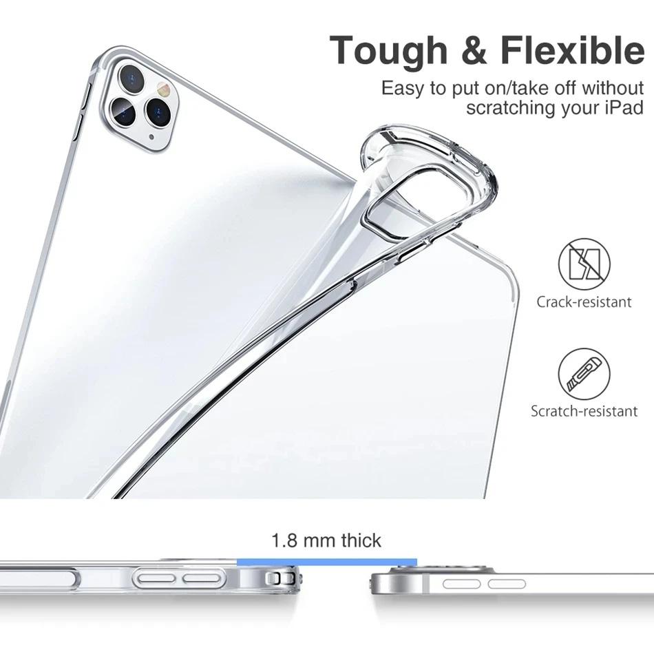Shockproof Tablet Case For Apple iPad Pro 9.7 10.5 11 12.9 2015 2016 2017 2020 2021 2022 Flexible Soft Silicone Clear Cover