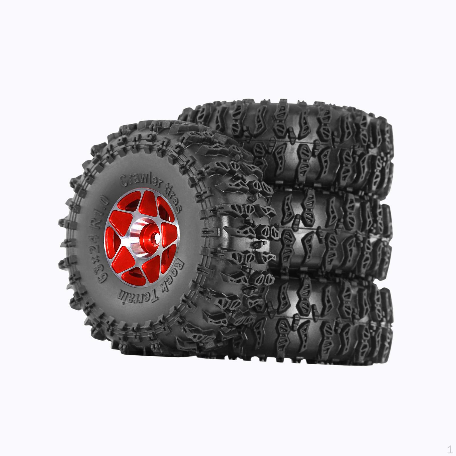 

4 шт. 1/18 1/24 RC шини Ралійні шини Зносостійкість Оновлення Комплект коліс для SCX24 Fcx24 червоний